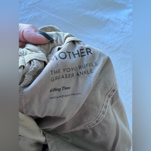 Mother | Size 26 | Yoyo Ruffle Greaser Paper Bag Highrise Straight Khakis Pants - Picture 6 of 12